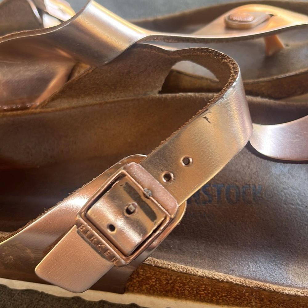 Birkenstock Rose Gold Sandals with Buckle - Picture 5 of 9